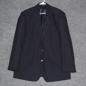 Hargio DRESSLINE Mens 42R Navy Wool Blend Blazer Sport Coat Jacket Gold Buttons